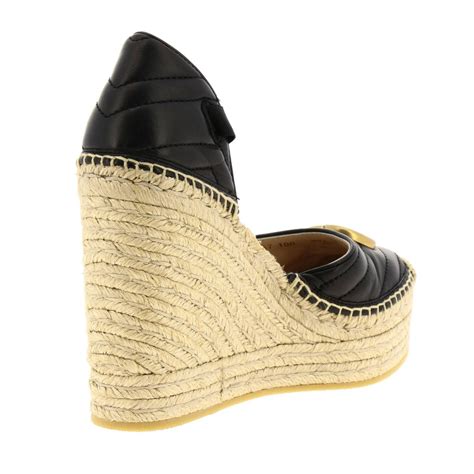 gucci zeppa corda pelle nere|Sandali con Zeppa Donna .